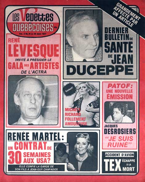 Vedettes québécoises, 26 mars 1977